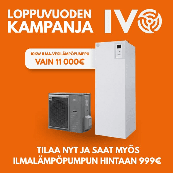 Loppuvuoden kampanja: 10 kW ilma-vesilämpöpumppu vain 11 000 €